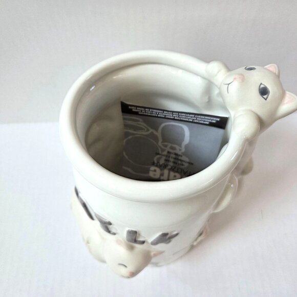 Pfaltzgraff Tea Rose Collection Cat Milk Bottle Utensil Crock w/Utensils NEW - Picture 6 of 9